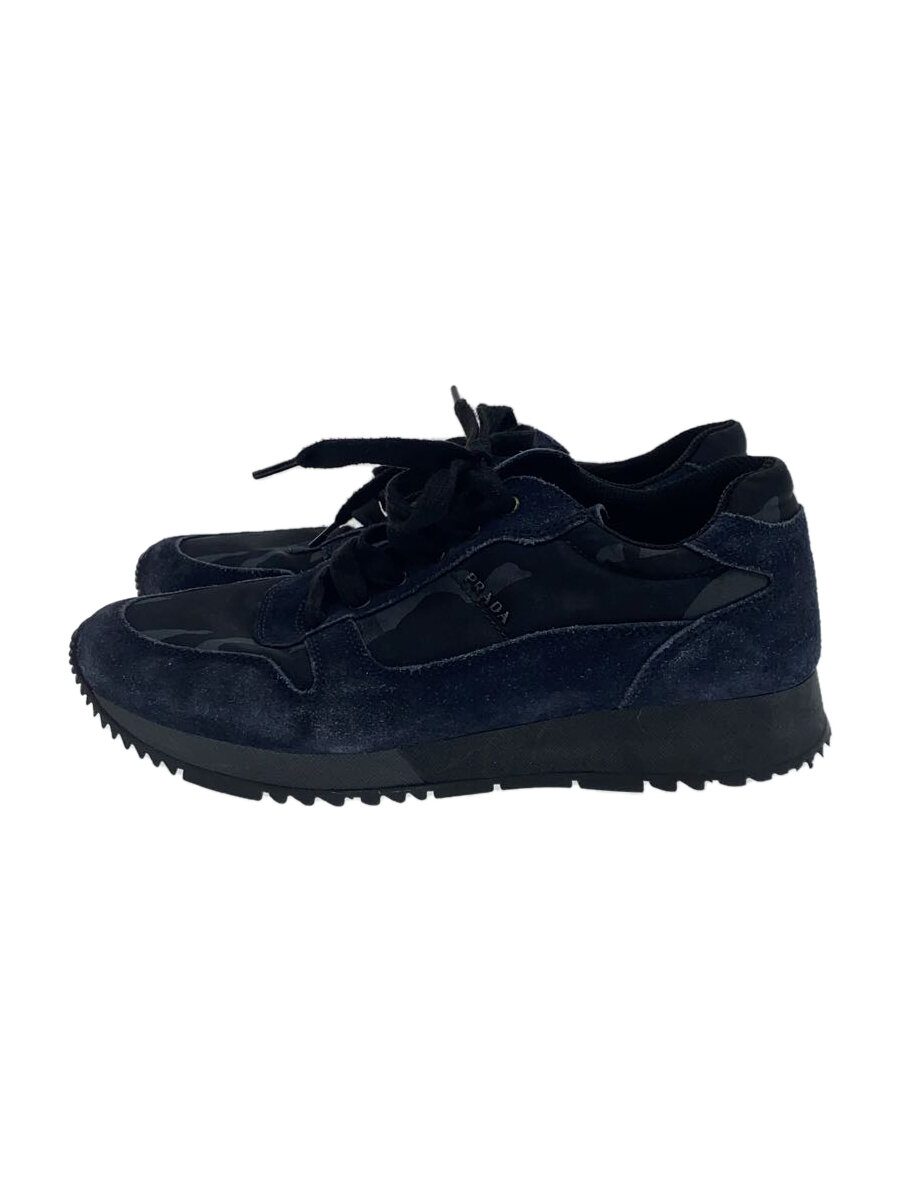 【中古】PRADA◆ローカットスニーカー/36.5/ネイビー/5939【シューズ】