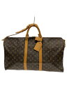 【中古】LOUIS VUITTON◆キーポル・バンドリエール55_モノグラム・キャンバス_BRW/PVC/BRW【バッグ】