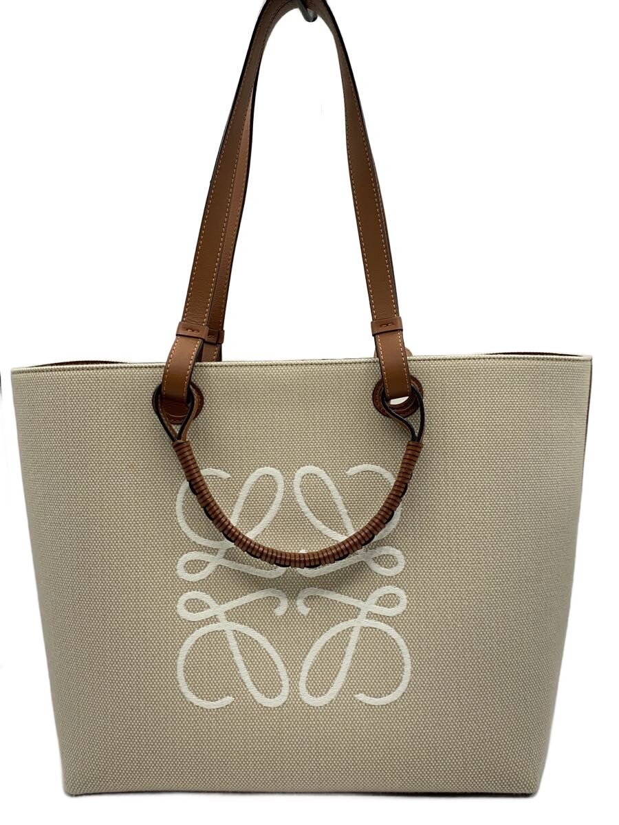 LOEWE - 【中古】LOEWE◆トートバッグ/キャンバス/BEG/ANAGRAM TOTE BAG/【バッグ】