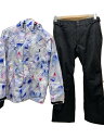 【中古】ヨゴレ有 iCEPARDAL/レディース セットアップ/ジャケット:総柄 ボトム:黒【スポーツ】