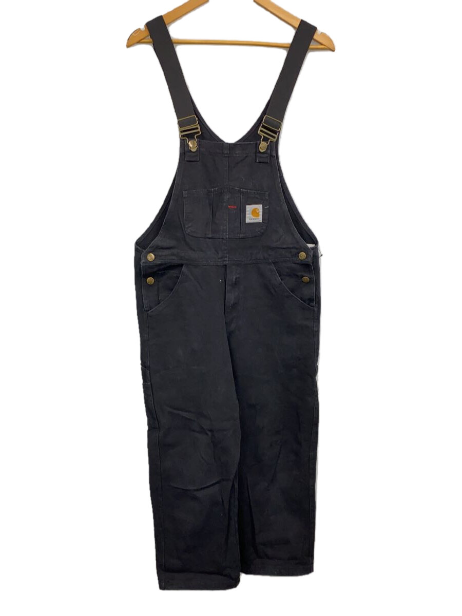 【中古】Carhartt◆オーバーオール/S/コットン/BLK/無地【メンズウェア】