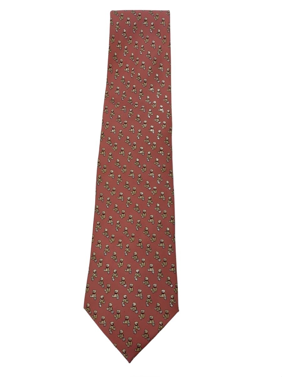 FERRAGAMO - 【中古】Salvatore Ferragamo◆ネクタイ/シルク/PNK/アニマル/メンズ//【服飾雑貨他】