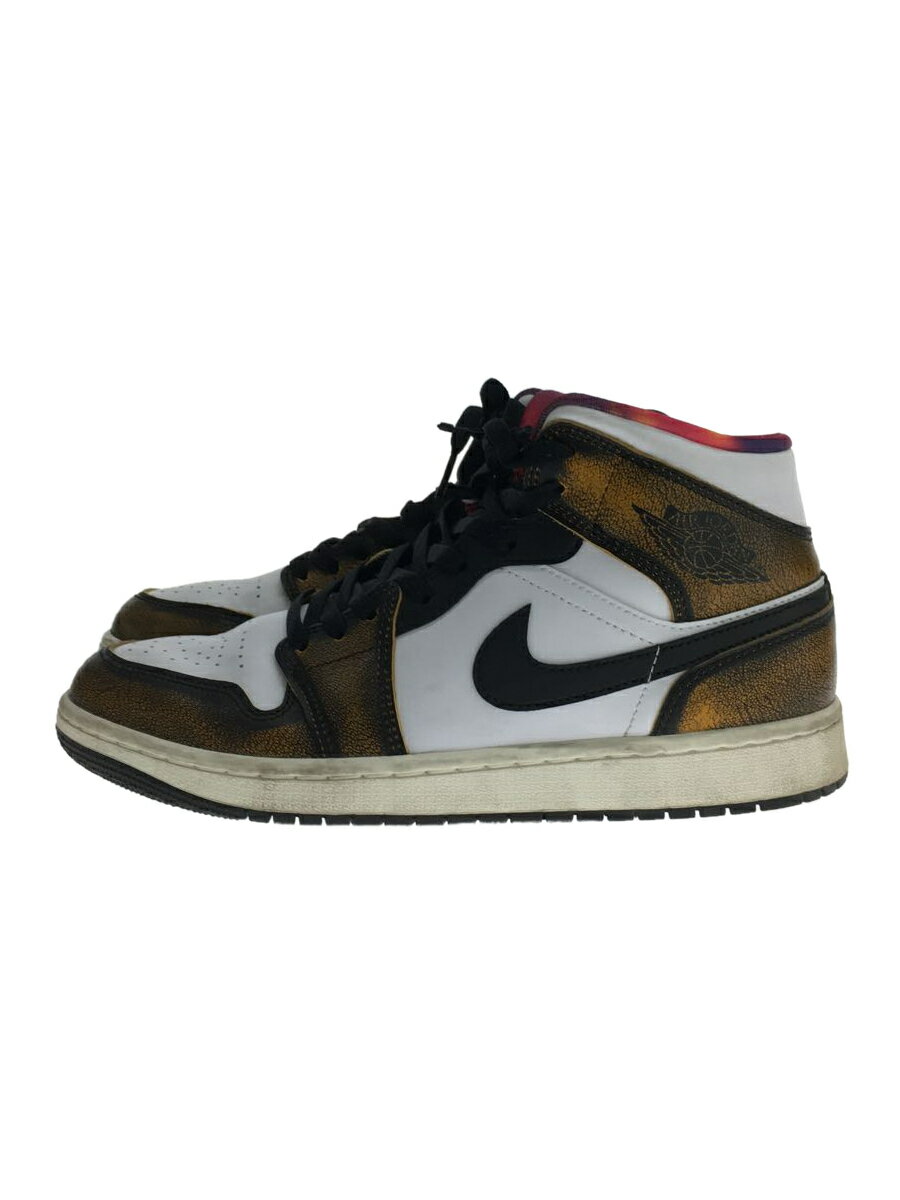 【中古】NIKE◆ハイカットスニーカー/27cm/YLW/DQ8417-071/AIR JORDAN 1 MID SE/汚れ有【シューズ】