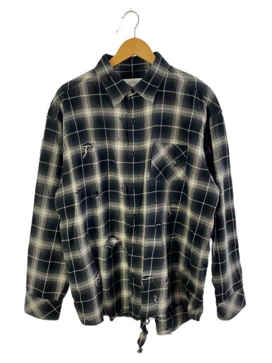 【中古】Rafu◆長袖シャツ/XL/コットン/BLK/チェック【メンズウェア】 【中古】Rafu◆長袖シャツ/XL/コットン/BLK/チェック【メンズウェア】