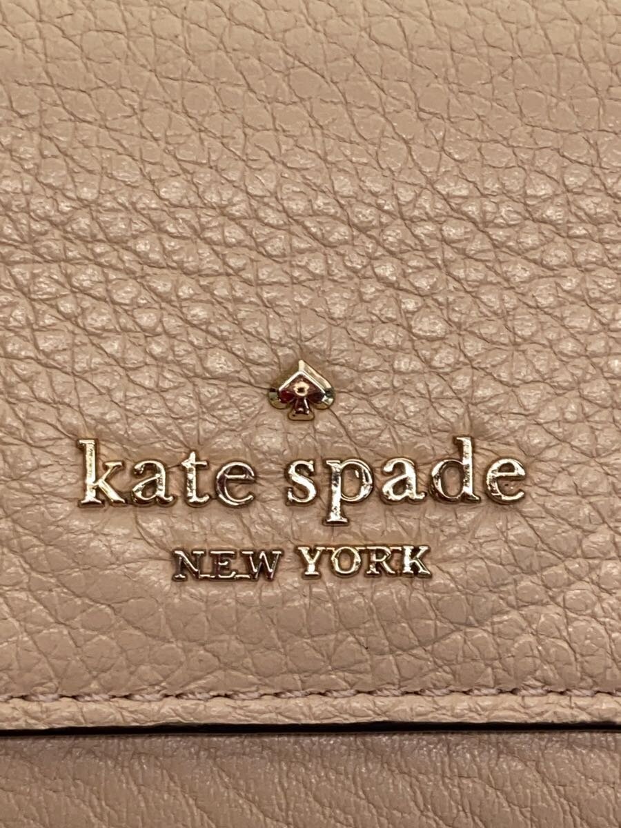 【中古】kate spade new york◆3つ折り財布/レザー/PNK/無地/レディース/WLRU5468【...