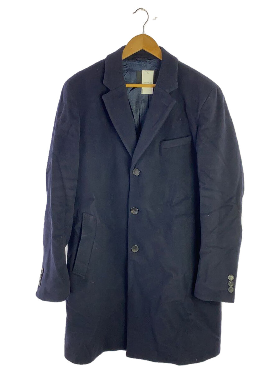【中古】HUGO BOSS◆カシミヤ混/チェスターコート/42/ウール/NVY【メンズウェア】