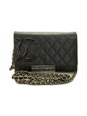 【中古】CHANEL◆マトラッセ/チェーンウォレット/財布/レザー/BLK/レディース//【服飾雑貨他】
