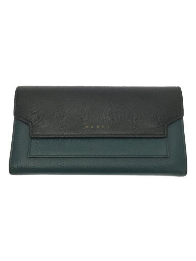 【中古】MARNI◆長財布/サフィアーノ/レザー/バイカラー/グリーン/レディース【服飾雑貨他】 【中古】MARNI◆長財布/サフィアーノ/レザー/バイカラー/グリーン/レディース【服飾雑貨他】