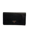 【中古】PRADA◆サフィアーノ/トライアングルロゴ/長財布/レザー/BLK/無地【服飾雑貨他】(4)