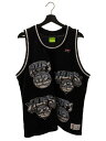 【中古】HUF◆タンクトップ/L/ポリエステル/BLK/KN00354//【メンズウェア】