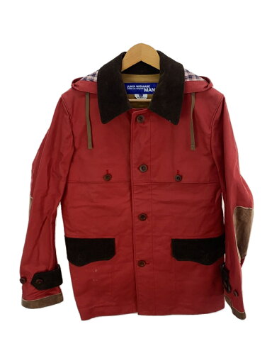【中古】JUNYA WATANABE COMME des GARCONS MAN◆フーデットコート/S/コットン/RED/無地/wj-c002【メンズウェア】 【中古】JUNYA WATANABE COMME des GARCONS MAN◆フーデットコート/S/コットン/RED/無地/wj-c002【メンズウェア】