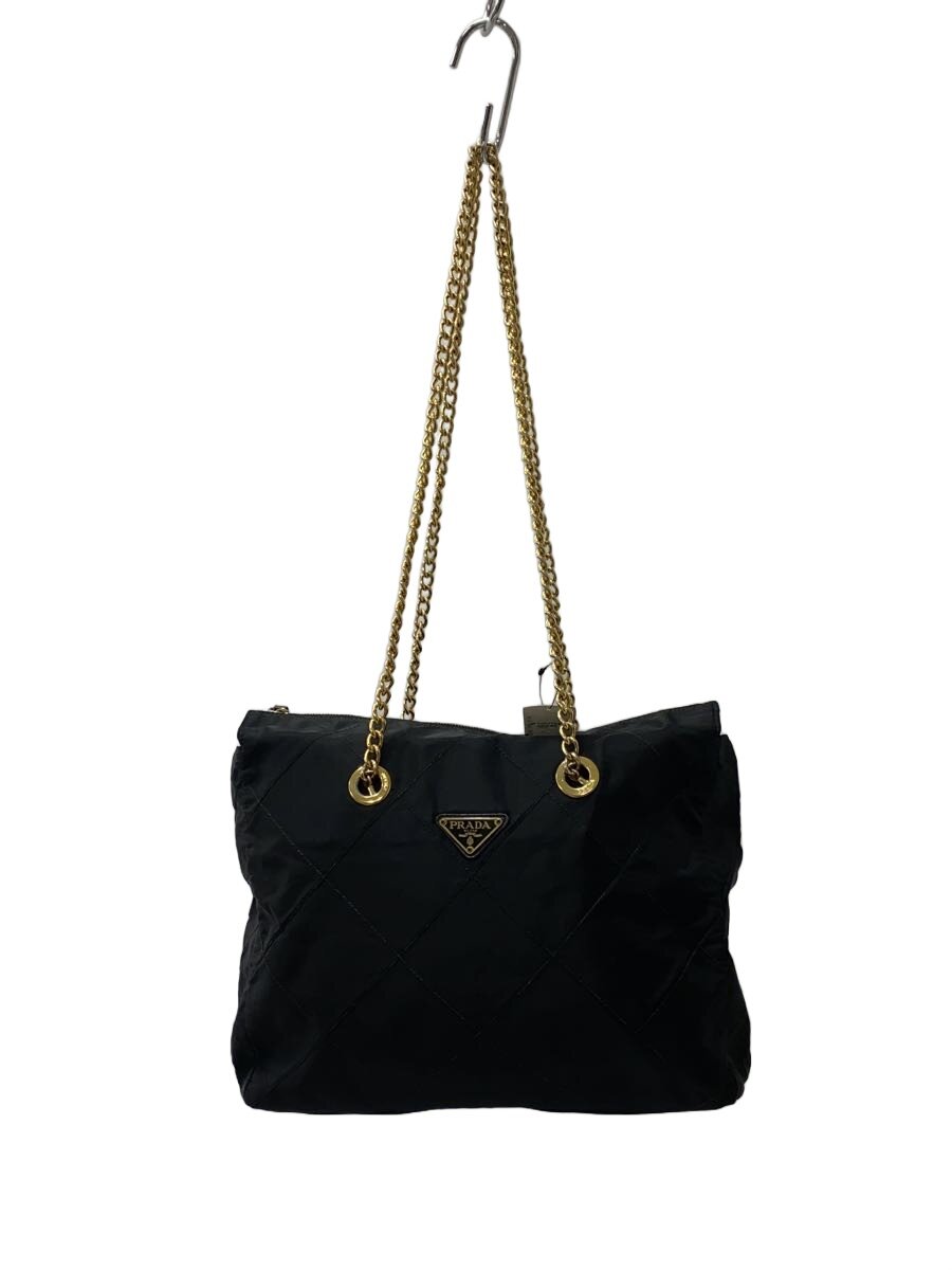 【中古】PRADA◆トートバッグ/--/黒/ブラック/キルティング【バッグ】