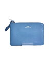 【中古】COACH◆ポーチ/レザー/BLU/F58032【バッグ】