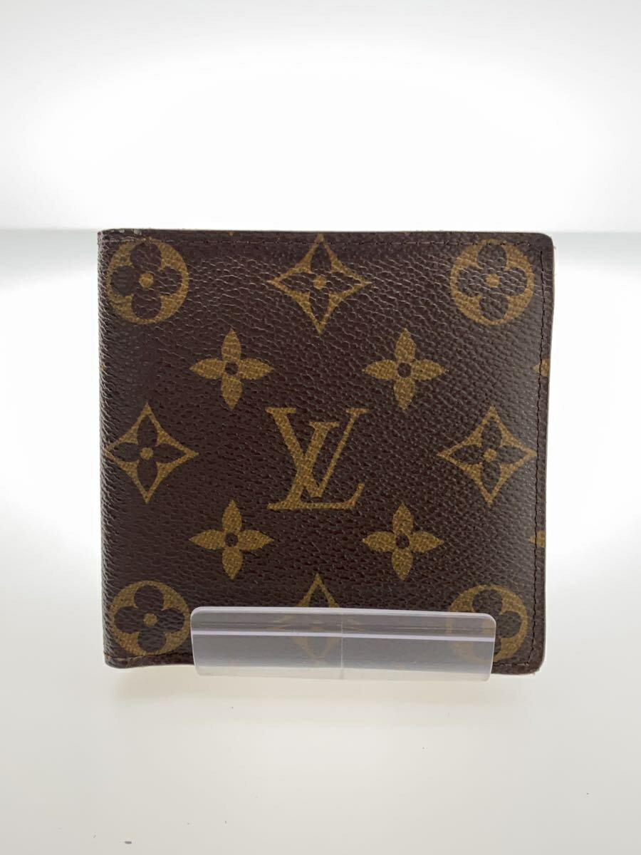 【中古】LOUIS VUITTON◆ポルト・フォイユ・マルコ_モノグラム・キャンバス_BRW/PVC/BRW/総柄/メンズ【服飾雑貨他】