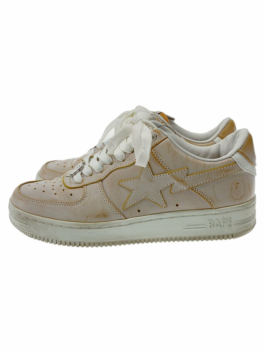 【中古】A BATHING APE◆ローカットスニーカー/27cm/BEG/レザー/OZXSHM191012K【シューズ】