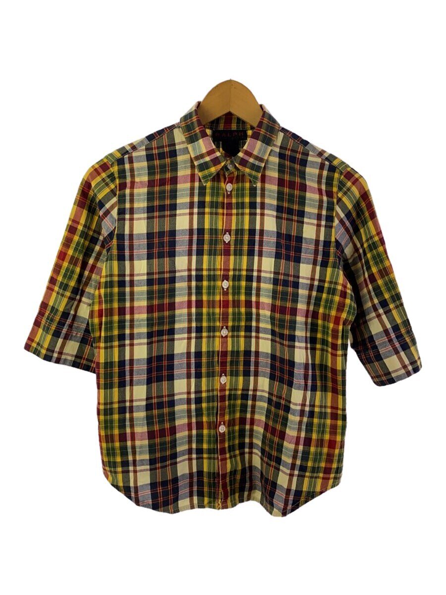 【中古】RALPH LAUREN◆半袖シャツ/M/コットン/YLW【レディースウェア】