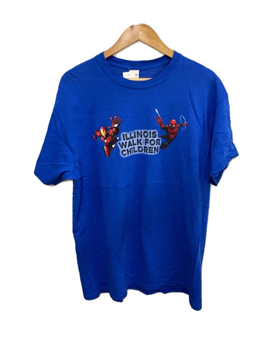 【中古】GILDAN◆Tシャツ/L/コットン/BLU/プリント/MARVEL/スパイダーマン、アイアンマン//【メンズウェア】