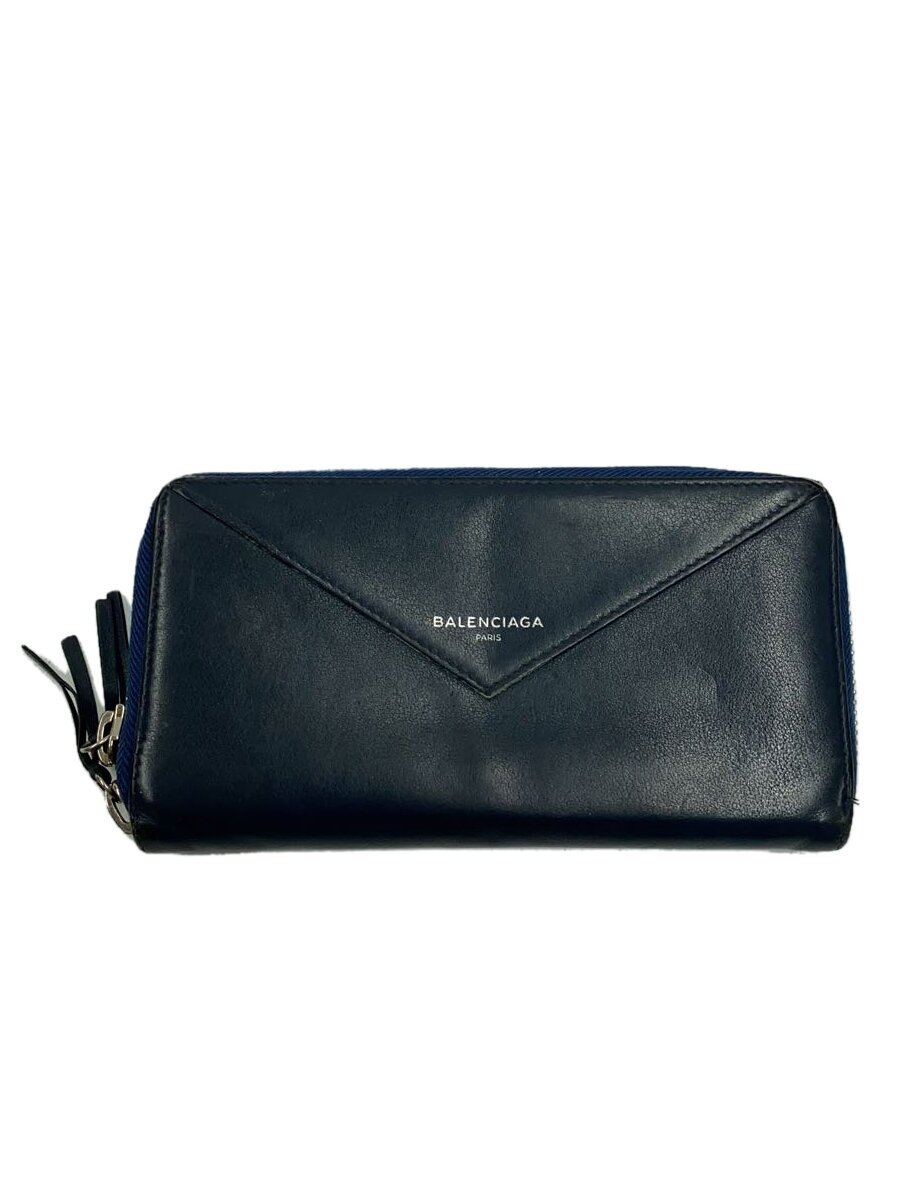 【中古】BALENCIAGA◆長財布/ネイビー/381226・4222・A・532244/バレンシアガ【服飾雑貨他】