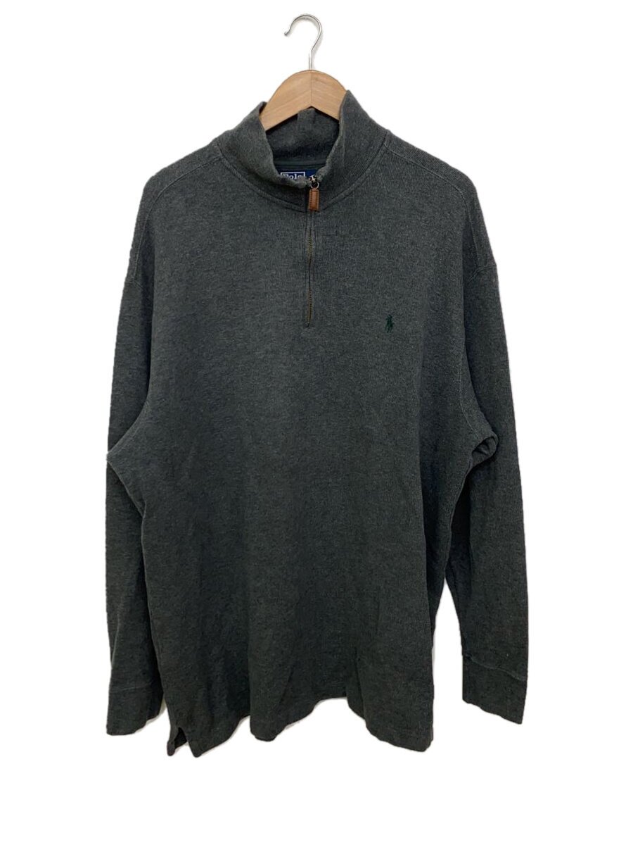 【中古】POLO RALPH LAUREN◆トップス/XL/コットン/GRY/無地【メンズウェア】