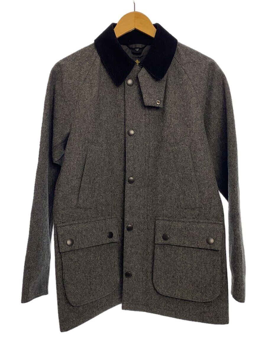 【中古】Barbour◆SL BEDALE WOOL/コート/36/ウール/GRY/無地/1702398【メンズウェア】