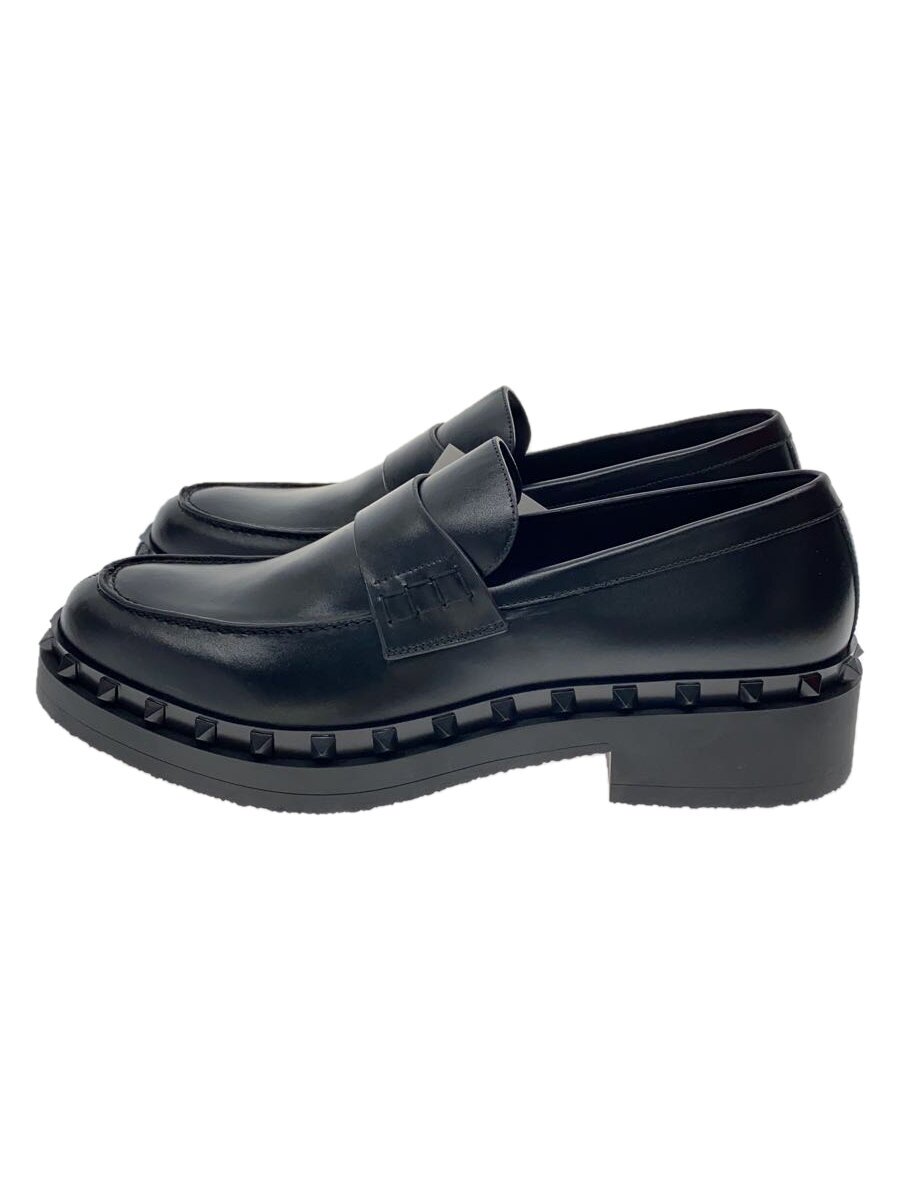 【中古】VALENTINO GARAVANI◆ローファー/44/BLK/レザー/BU4H64【シューズ】