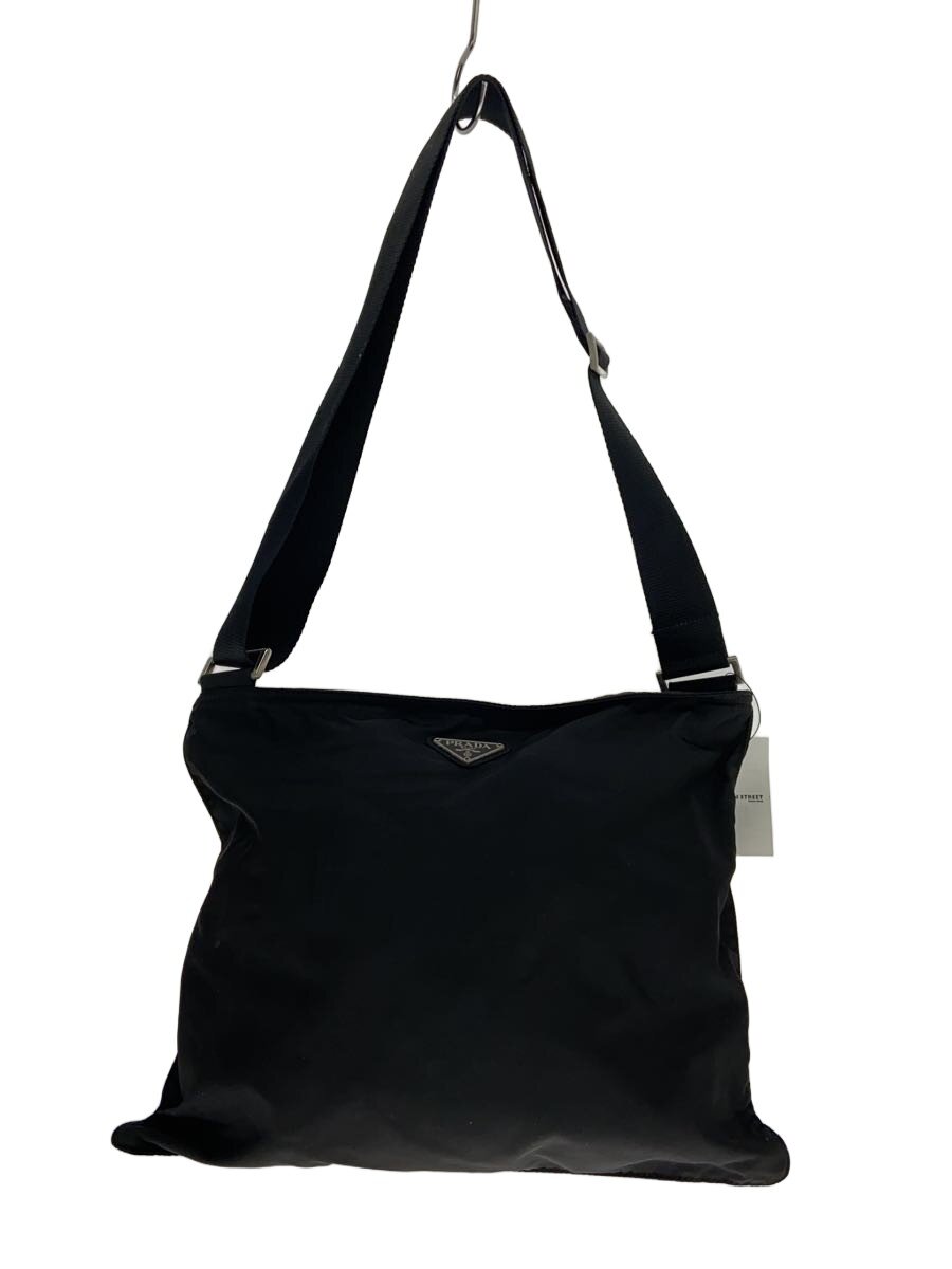 PRADA - 【中古】PRADA◆状態考慮/トライアングルロゴ/ショルダーバッグ/ナイロン/BLK【バッグ】