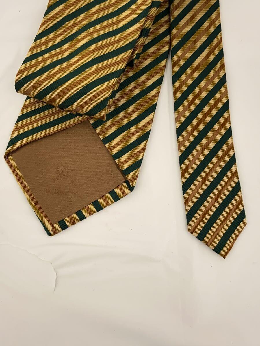 【中古】BURBERRYS◆ネクタイ/シルク/YLW/ストライプ/メンズ【服飾雑貨他】