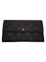 【中古】LOUIS VUITTON◆2)ポシェット・ポルト・モネ・クレディ_モノグラム・キャンバス_BRW/PVC/ブラウン/レディース【服飾雑貨他】