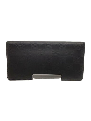 【中古】LOUIS VUITTON◆ポルト・フォイユ・ブラザ_ダミエ・アンフィニ_BLK/レザー/BLK/レディース【服飾雑貨他】 【中古】LOUIS VUITTON◆ポルト・フォイユ・ブラザ_ダミエ・アンフィニ_BLK/レザー/BLK/レディース【服飾雑貨他】
