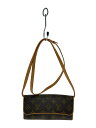【中古】LOUIS VUITTON◆ポシェット・ツインPM_モノグラム・キャンバス_BRW/PVC/BRW/総柄【バッグ】
