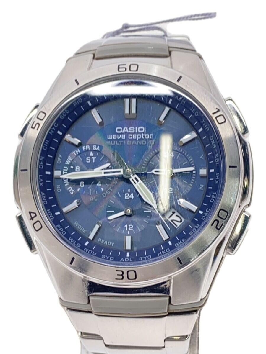 【中古】CASIO◆ソーラー腕時計・WAVE