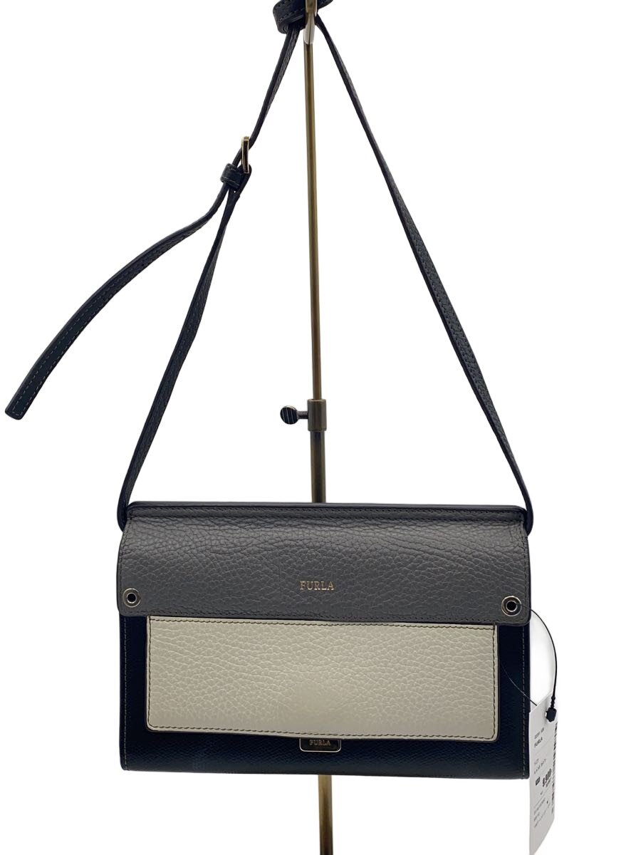 Furla - 【中古】FURLA◆LIKE MINI CROSSBODY/ライクミニ/ショルダーバッグ/レザー/GRY【バッグ】