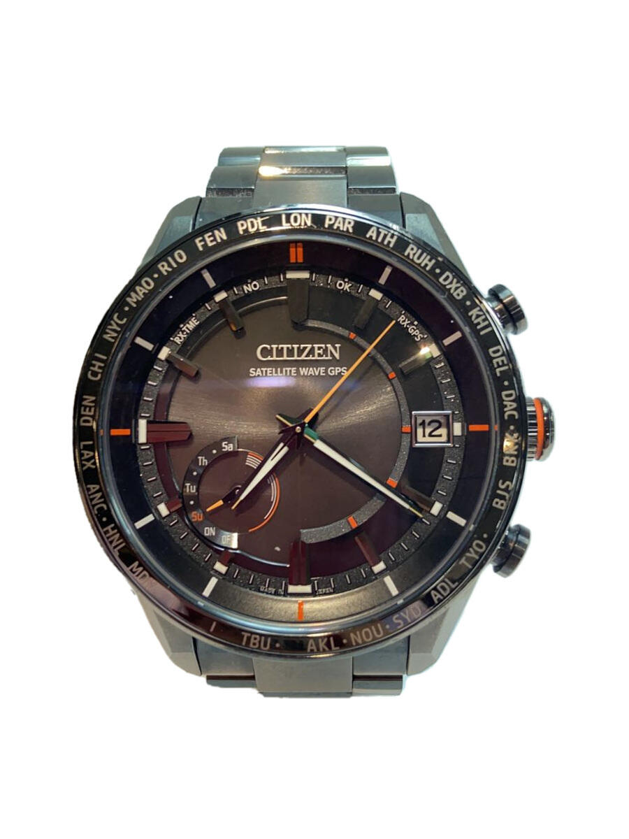 【中古】CITIZEN◆クォーツ腕時計/アナログ/チタン/BLK/BLK/チタン/F150-T025803【服飾雑貨他】