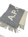 【中古】A.P.C.◆マフラー/ウール/GRY/メンズ【服飾雑貨他】