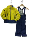 【中古】DESCENTE◆スノボ/スキー/ウェア-/セットアップ/120cm/YLW【スポーツ】