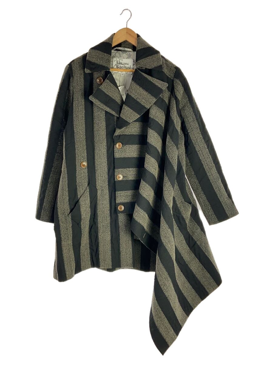 【中古】Vivienne Westwood MAN◆コート/48/ウール/GRY/ストライプ/VW-24-75870//【メンズウェア】