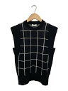 【中古】HYKE◆ニットベスト(薄手)/1/コットン/BLK/チェック/221-11277 013【レディースウェア】