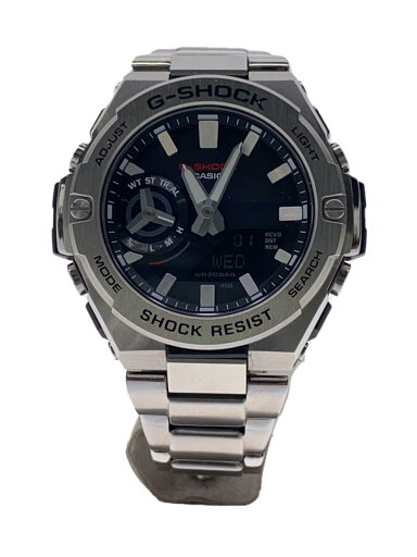 【中古】CASIO◆ソーラー腕時計_G-SHOCK/デジアナ/ステンレス/BLK/SLV【服飾雑貨他】 【中古】CASIO◆ソーラー腕時計_G-SHOCK/デジアナ/ステンレス/BLK/SLV【服飾雑貨他】