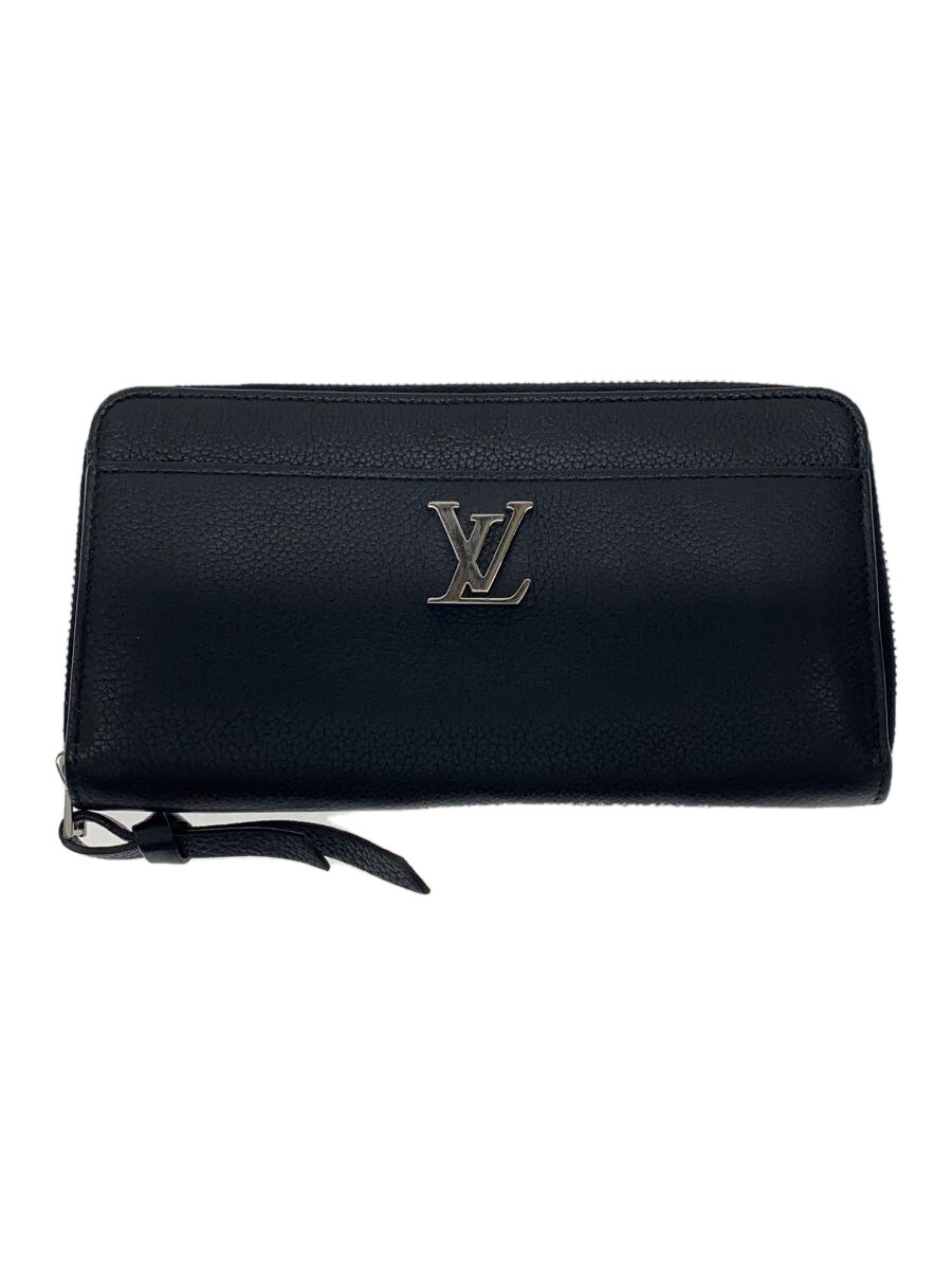 【中古】LOUIS VUITTON◆ジッピー・ロックミー_BLK/牛革/BLK/無地/レディース【服飾雑貨他】