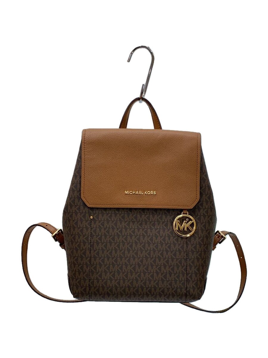 【中古】MICHAEL KORS◆リュック/レザー/BRW/総柄/35H8GYEB2V【バッグ】