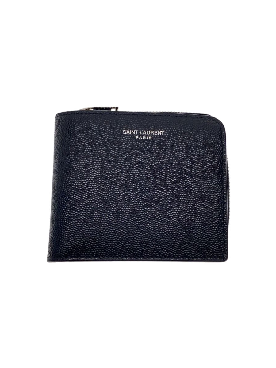 【中古】SAINT LAURENT◆2つ折り財布/レザー/BLK/メンズ/556268・0619【服飾雑貨他】