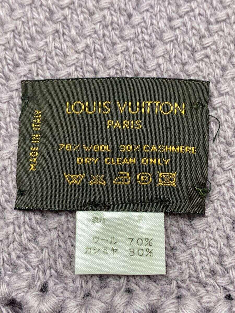 【中古】LOUIS VUITTON◆エシャルプ カトマンドゥ/マフラー/ウール/パープル/レディース【服飾雑貨他】
