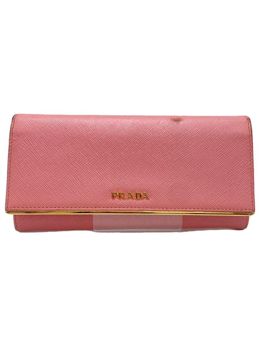 【中古】PRADA◆長サイフ/牛革/PNK/レディース【服飾雑貨他】