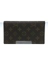 【中古】LOUIS VUITTON◆長財布/レザー/BRW/モノグラム/メンズ【服飾雑貨他】