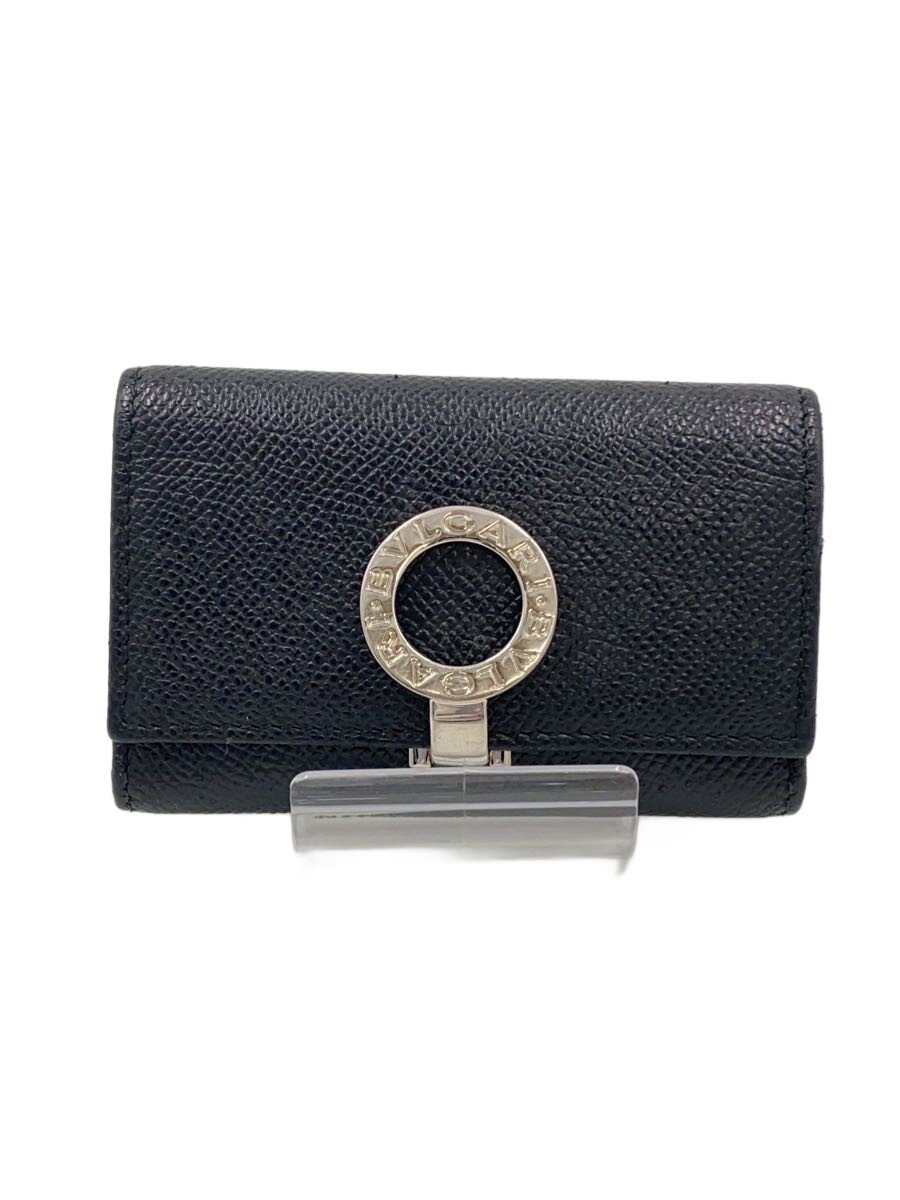【中古】BVLGARI◆キーケース/レザー/BLK/メンズ/30422【服飾雑貨他】