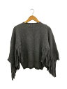 【中古】STELLAMcCARTNEY◆ニット・セーター(厚手)/36/カシミア/GRY/無地/601740/フリンジニット//【レディースウェア】