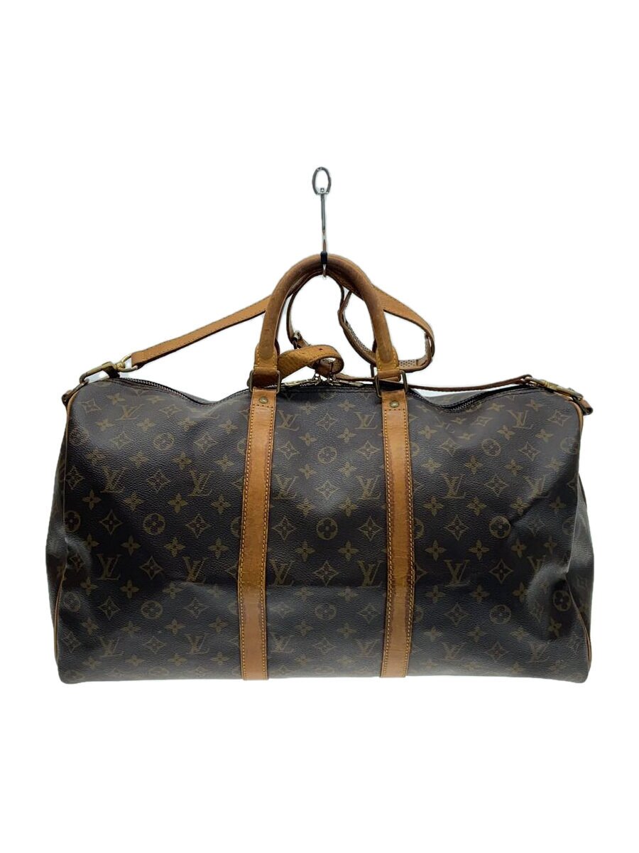 Boston Bags - 【中古】LOUIS VUITTON◆キーポル・バンドリエール55_モノグラム・キャンバス/PVC/BRW【バッグ】
