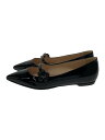 【中古】FENDI◆FENDI フェンディ フワラー/フラットパンプス/35/BLK/エナメル【シューズ】
