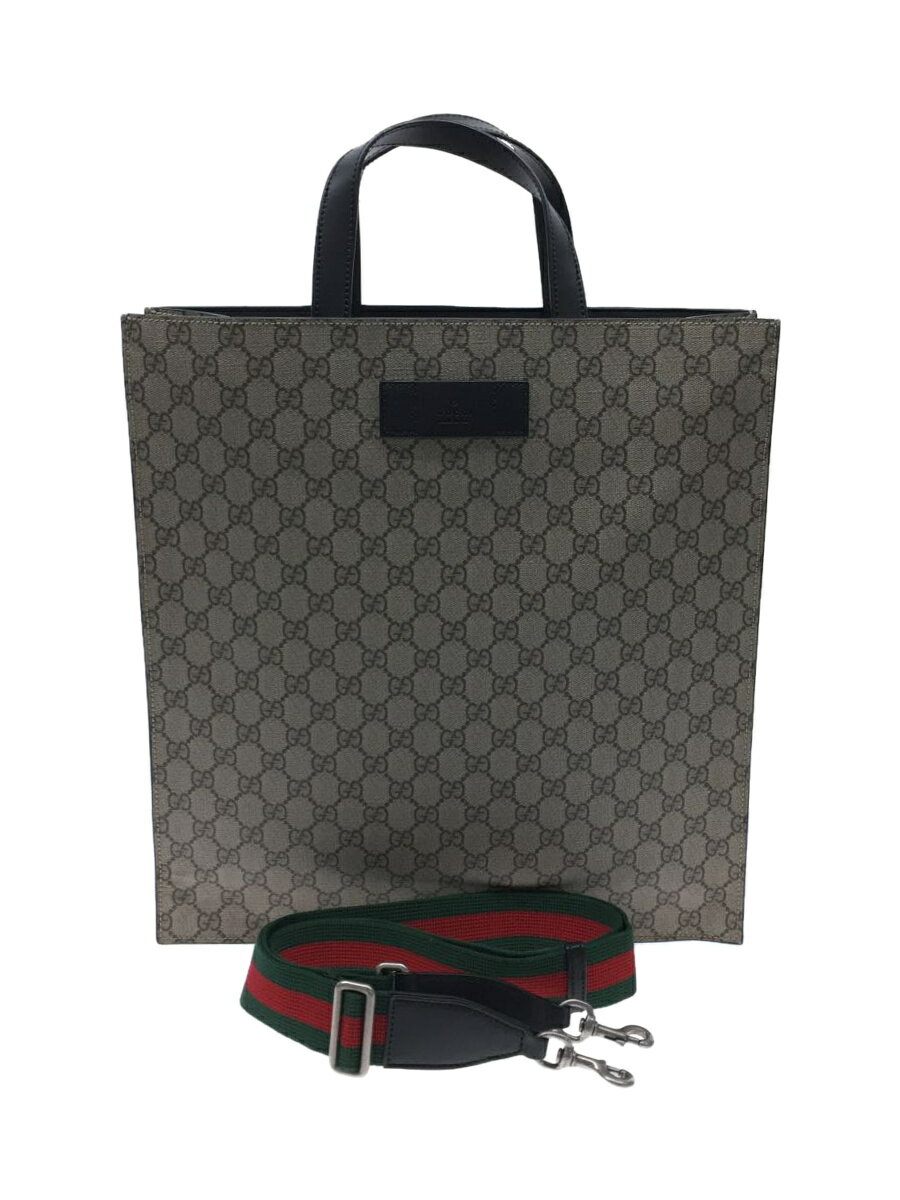 【中古】GUCCI◆456217 K5IAN 9678/トートバッグ_GGスプリーム/ブラウン/ブラックハンドル/2WAY【バッグ】