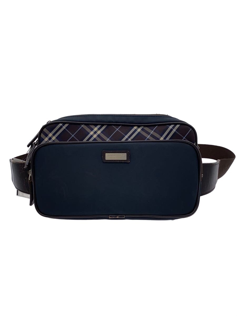 【中古】BURBERRY BLACK LABEL◆ウエストバッグ/ナイロン/バーバリーチェック柄//【バッグ】